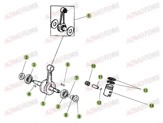 Vilebrequin AZMOTORS PiÃ¨ces Beta RR 50 MOTARD SPORT - 2017