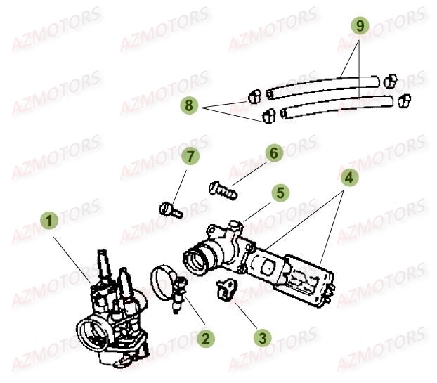 Carburateur AZMOTORS PiÃ¨ces Beta 50 Motard STANDARD - 2016