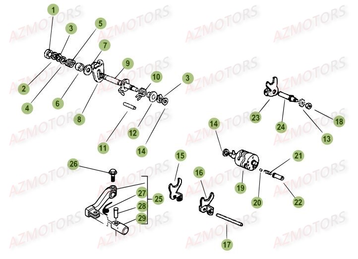Commande Boite A Vitesses AZMOTORS PiÃ¨ces Beta 50 Motard STANDARD - 2016