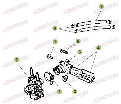Carburateur AZMOTORS PiÃ¨ces Beta 50 RR Motard STANDARD - 2017
