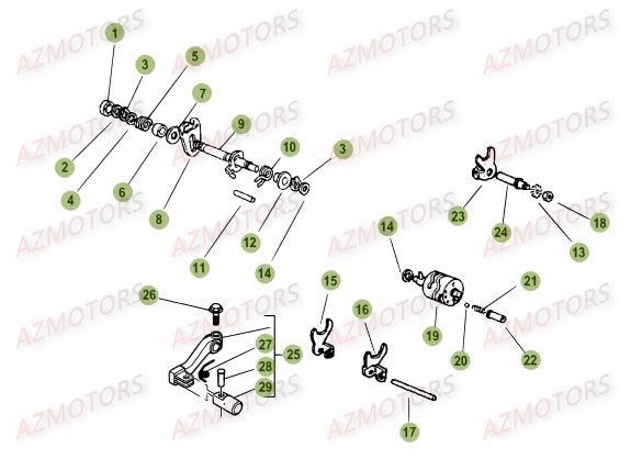 Commande Boite A Vitesses AZMOTORS PiÃ¨ces Beta 50 RR Motard STANDARD - 2017