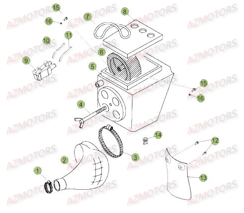Filtre A Air AZMOTORS PiÃ¨ces Beta 50 RR Motard STANDARD - 2017