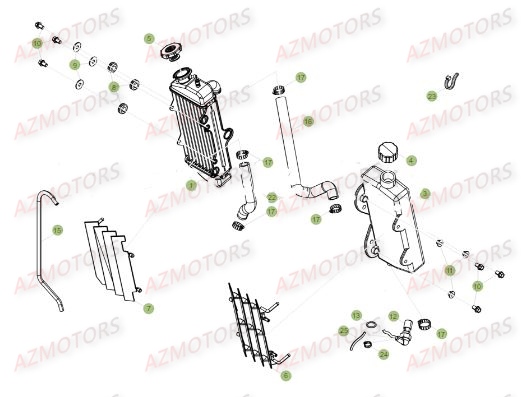 Radiateur AZMOTORS PiÃ¨ces Beta 50 RR Motard STANDARD - 2017