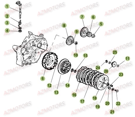 Transmission AZMOTORS PiÃ¨ces Beta 50 RR Motard STANDARD - 2017