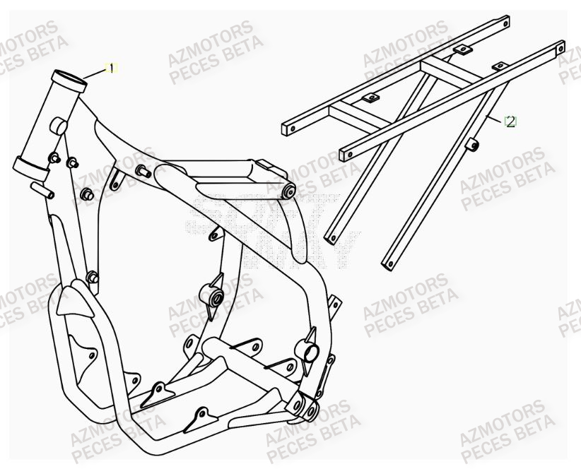 Chassis AZMOTORS PiÃ¨ces BETA RR 4T 525 - 2007