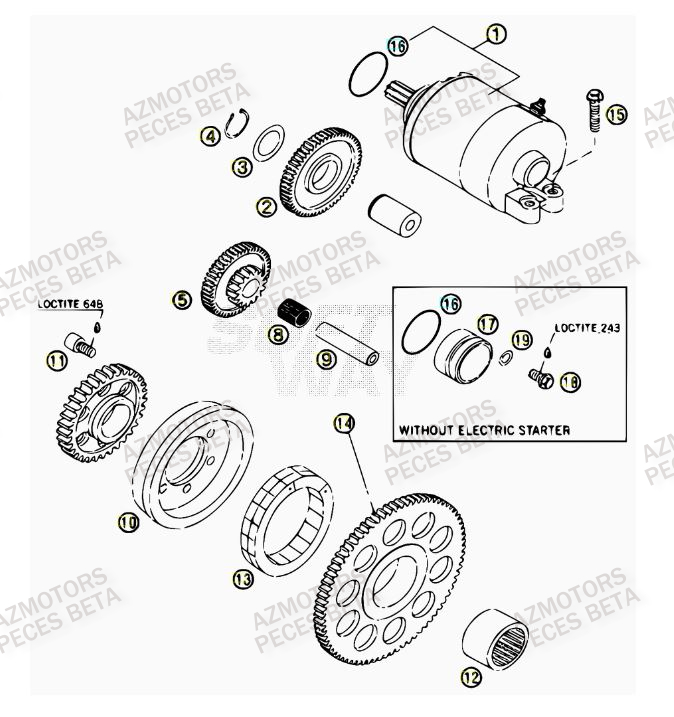 Demarreur AZMOTORS PiÃ¨ces BETA RR 4T 525 - 2007