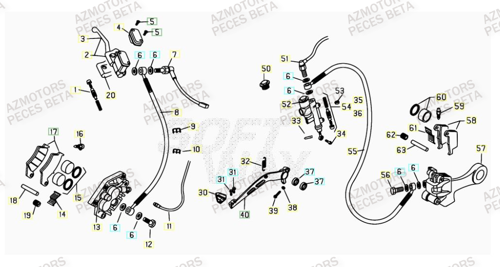Freins AZMOTORS PiÃ¨ces BETA RR 4T 525 - 2007