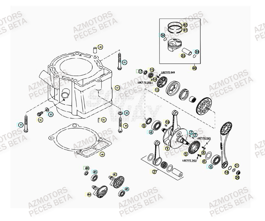 Vilebrequin AZMOTORS PiÃ¨ces BETA RR 4T 525 - 2007