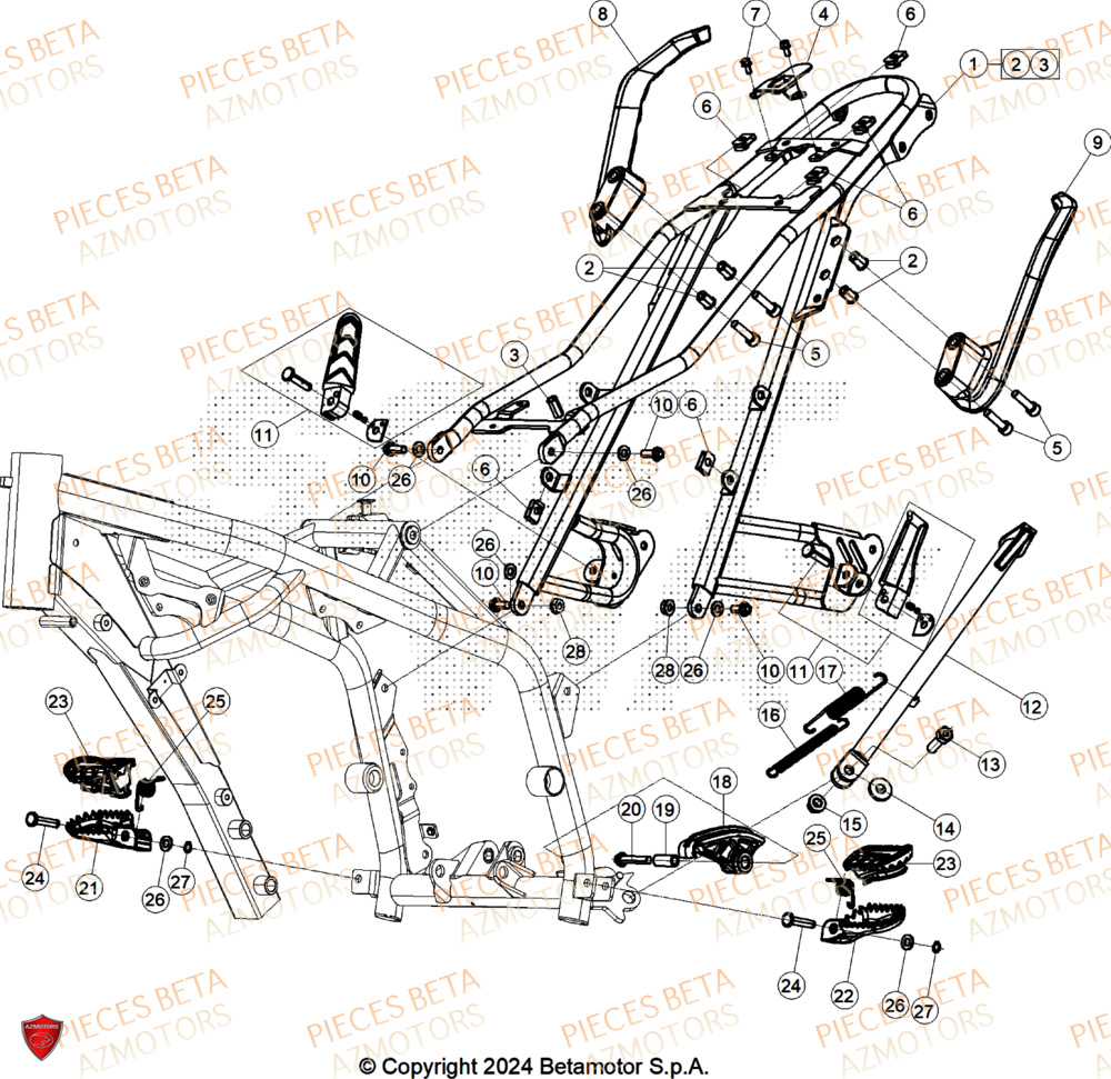 Accessoires Du Chassis AZMOTORS PiÃ¨ces ALP 4.0 350 4T - 2025