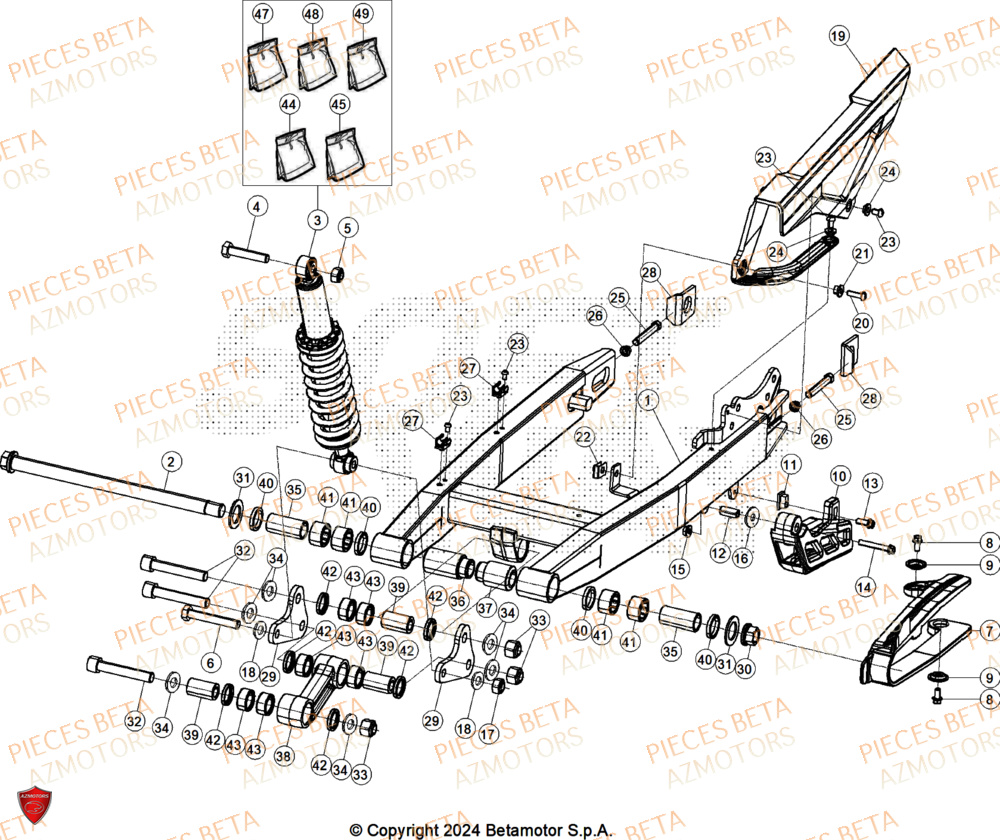 Bras Oscillant AZMOTORS PiÃ¨ces ALP 4.0 350 4T - 2025