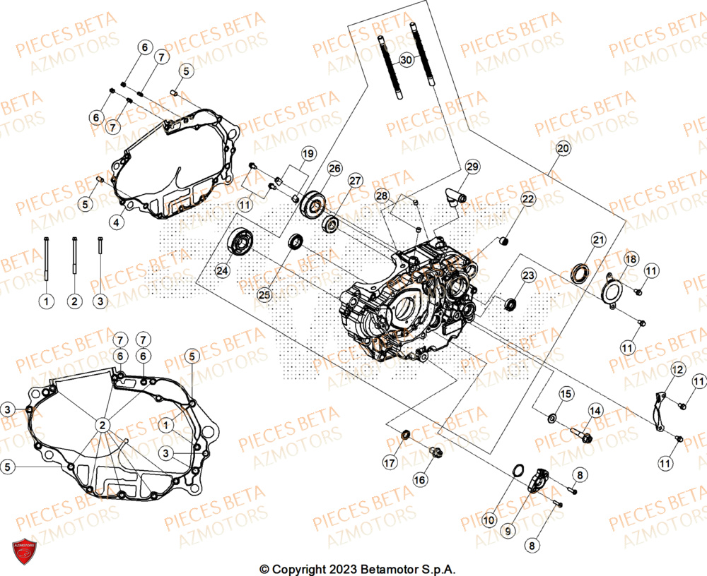 Carter Moteur AZMOTORS PiÃ¨ces ALP 4.0 350 4T - 2025