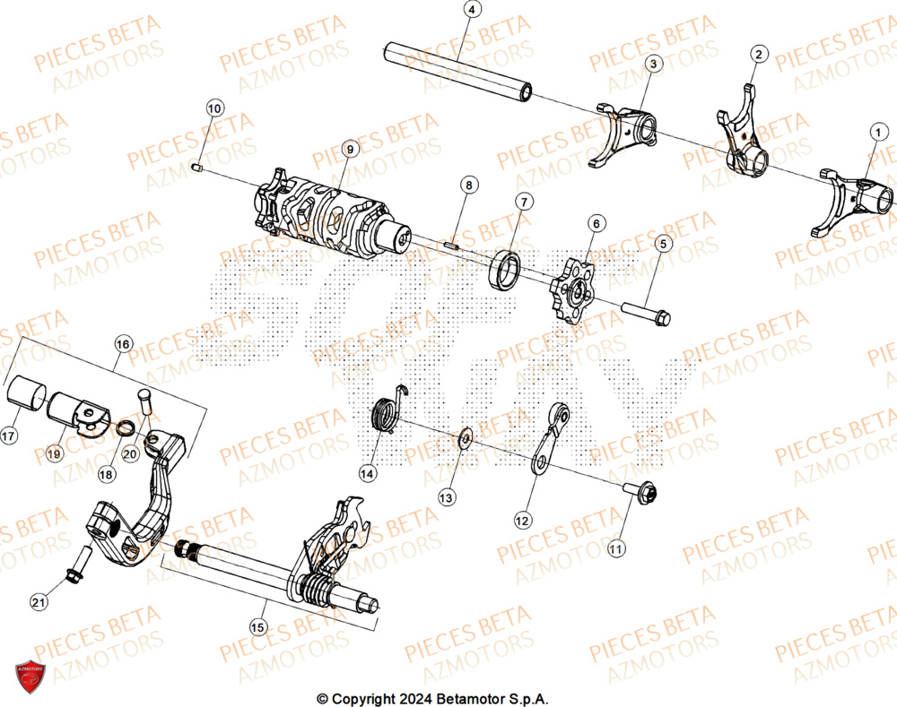 Selecteur De Vitesses AZMOTORS PiÃ¨ces ALP 4.0 350 4T - 2025
