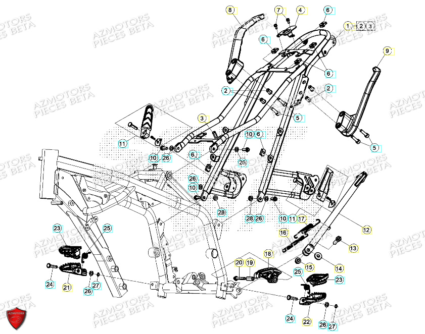 Accessoires Du Chassis AZMOTORS PiÃ¨ces ALP 4.0 350 4T - 2024