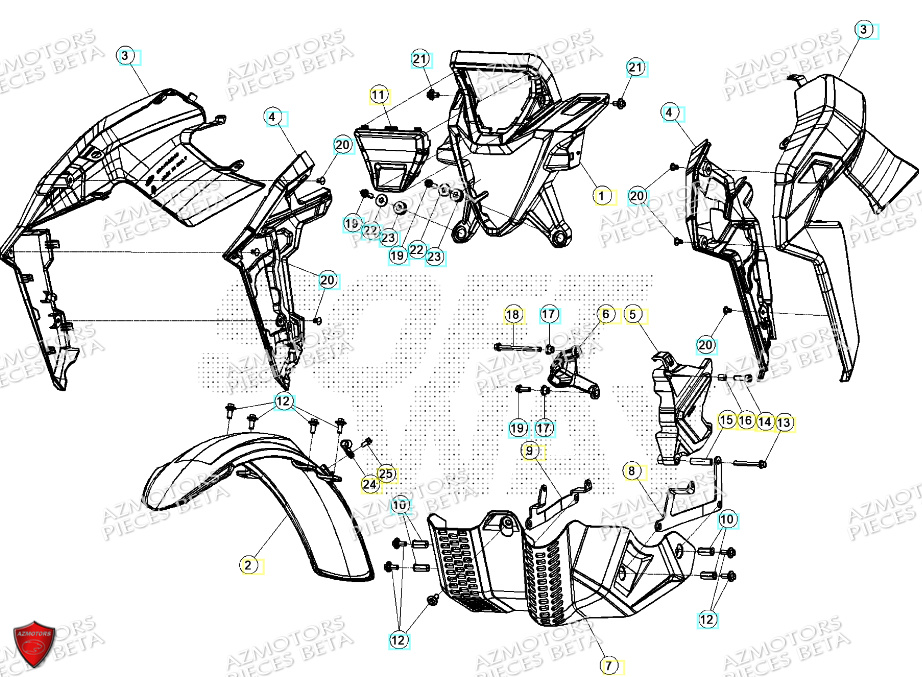 Carenages Avant AZMOTORS PiÃ¨ces ALP 4.0 350 4T - 2024