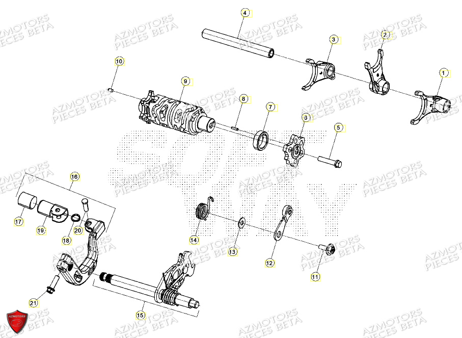 Commande Boite A Vitesses AZMOTORS PiÃ¨ces ALP 4.0 350 4T - 2024