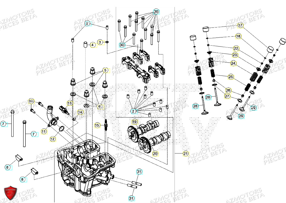 Culasse Bougie Soupapes AZMOTORS PiÃ¨ces ALP 4.0 350 4T - 2024