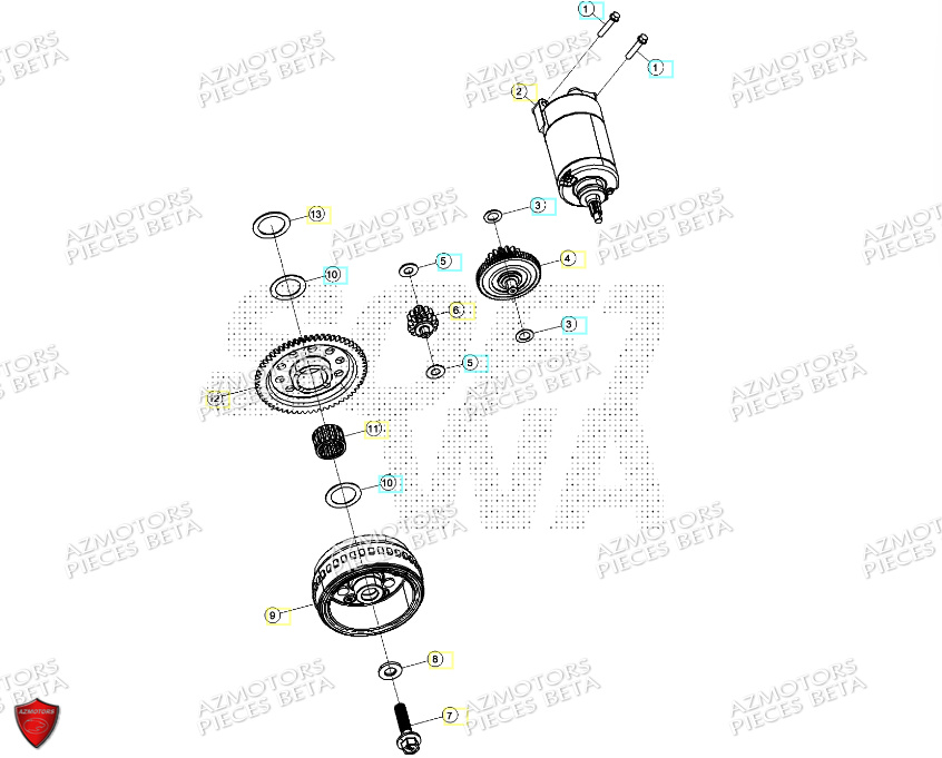 Demarreur AZMOTORS PiÃ¨ces ALP 4.0 350 4T - 2024