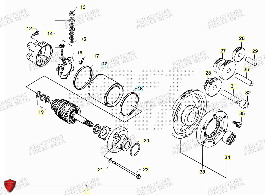 Demarreur AZMOTORS PiÃ¨ces ALP 4.0 350 4T - 2018