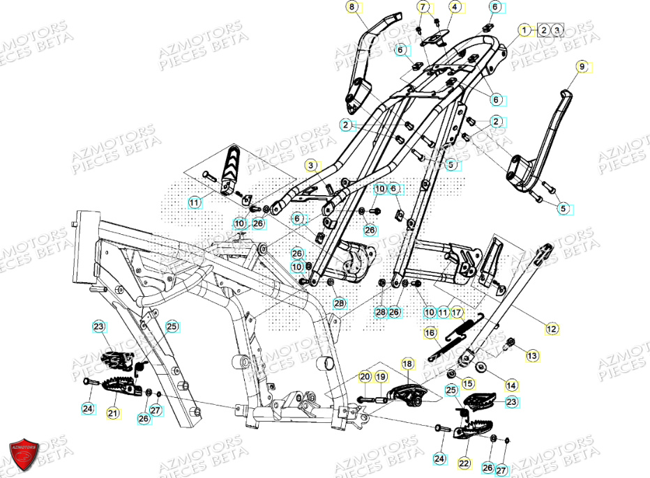 Accessoires Du Chassis AZMOTORS PiÃ¨ces ALP X 350 4T 2024
