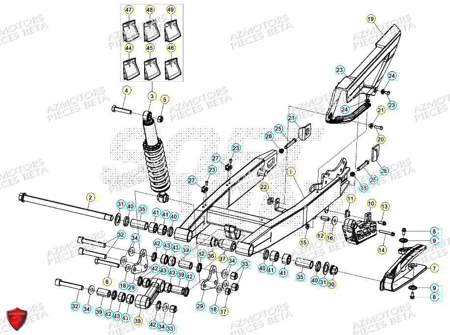 Bras Oscillant AZMOTORS PiÃ¨ces ALP X 350 4T 2024
