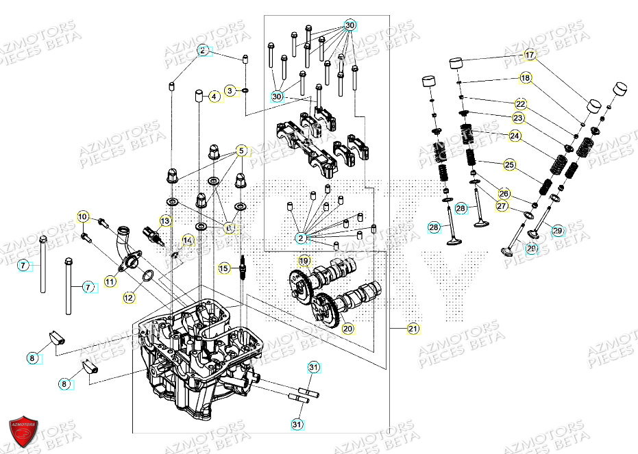 Culasse Bougie Soupapes AZMOTORS PiÃ¨ces ALP X 350 4T 2024
