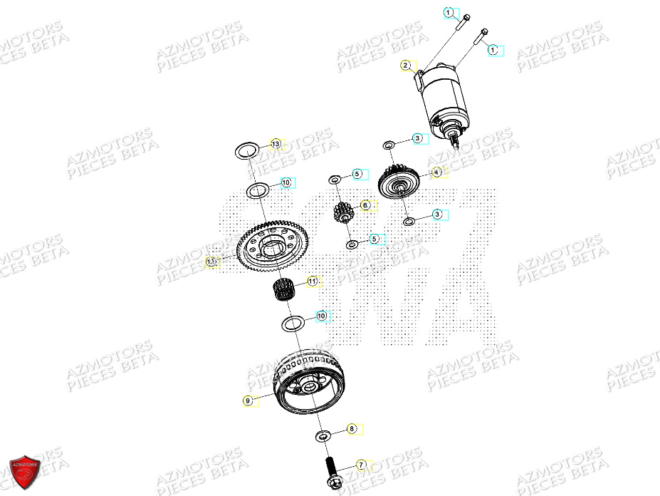 Demarreur AZMOTORS PiÃ¨ces ALP X 350 4T 2024
