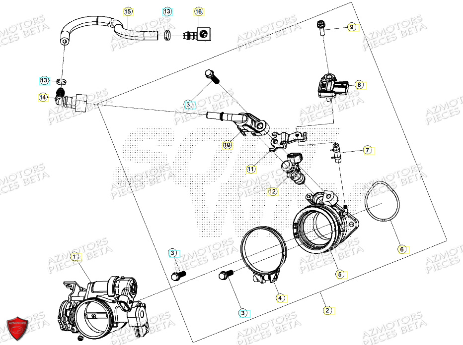 Papillon Injection AZMOTORS PiÃ¨ces ALP X 350 4T 2024
