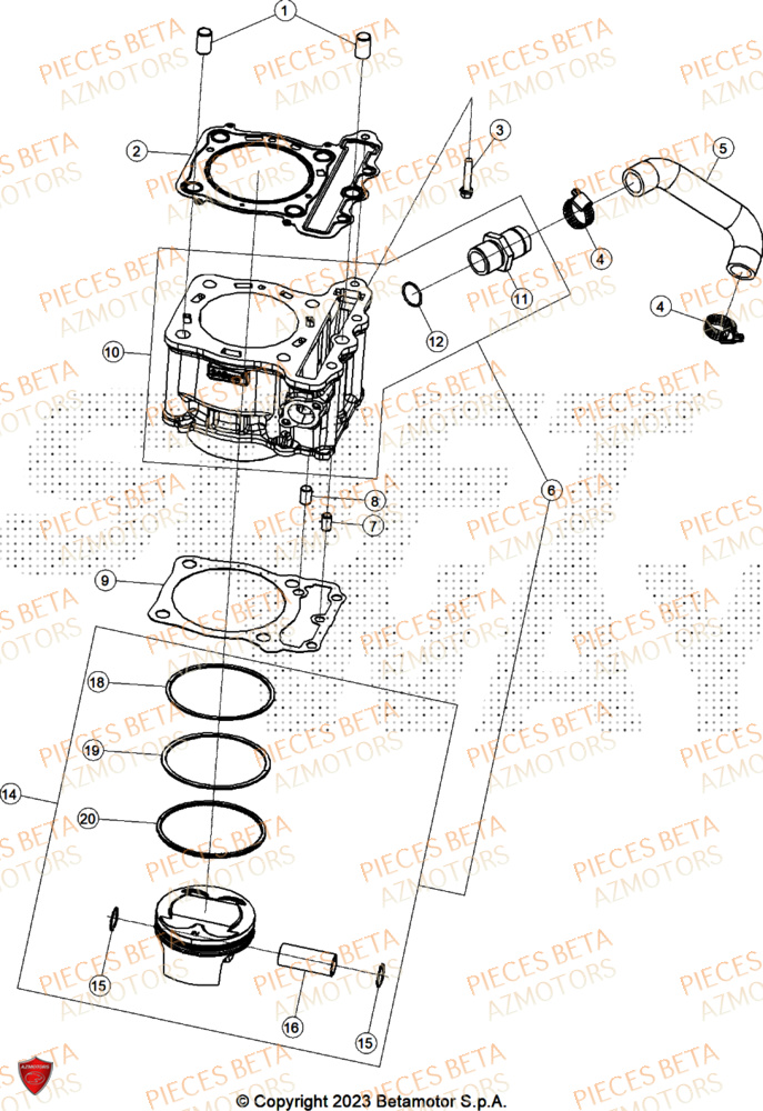 Cylindre AZMOTORS PiÃ¨ces ALP X 350 4T 2025
