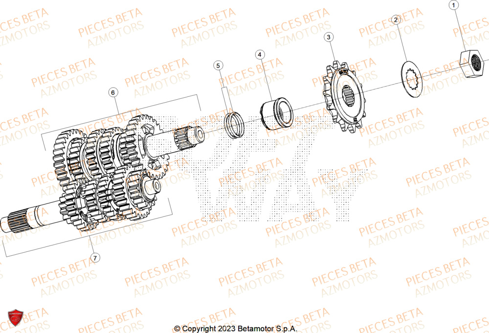 Transmission AZMOTORS PiÃ¨ces ALP X 350 4T 2025
