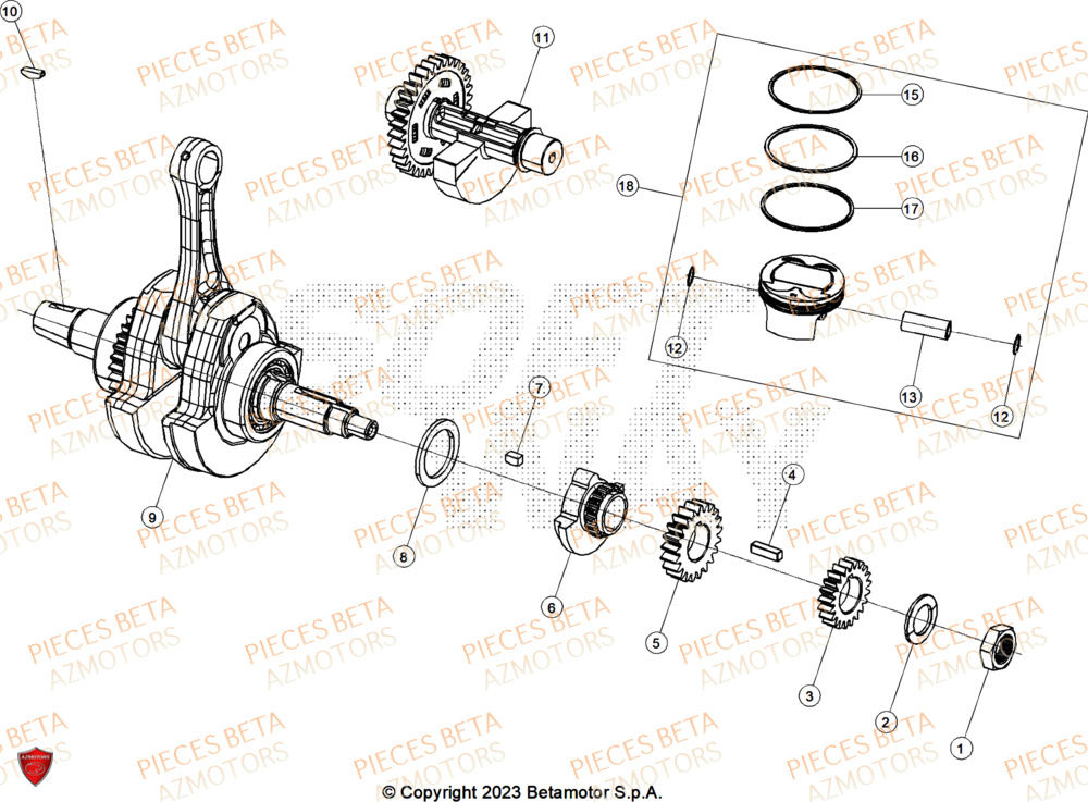 Vilebrequin AZMOTORS PiÃ¨ces ALP X 350 4T 2025
