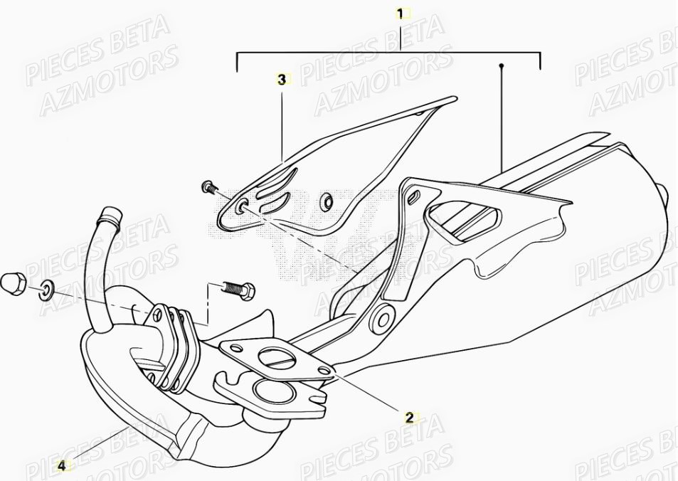 Echappement AZMOTORS PiÃ¨ces Scooter 50 ARK AIR 2007-2011