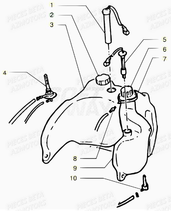Reservoir AZMOTORS PiÃ¨ces Scooter 50 ARK AIR 2007-2011