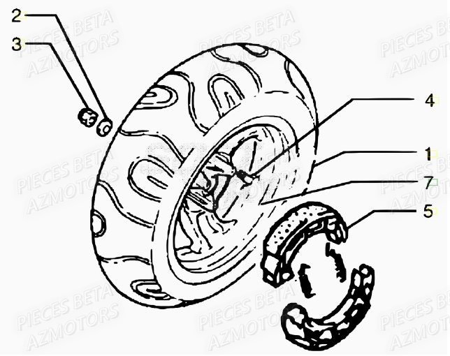 Roue Arriere AZMOTORS PiÃ¨ces Scooter 50 ARK AIR 2007-2011