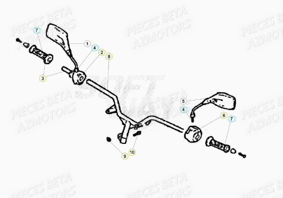 Guidon AZMOTORS PiÃ¨ces Scooter 50 ARK AIR 2013