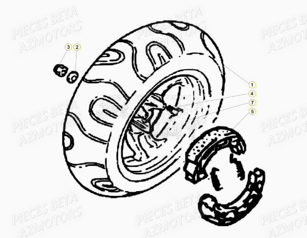 Roue Arriere AZMOTORS PiÃ¨ces Scooter 50 ARK AIR 2013