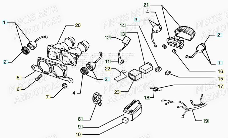 Equipement Electrique AZMOTORS PiÃ¨ces Scooter 50 ARK LC 2007-2011
