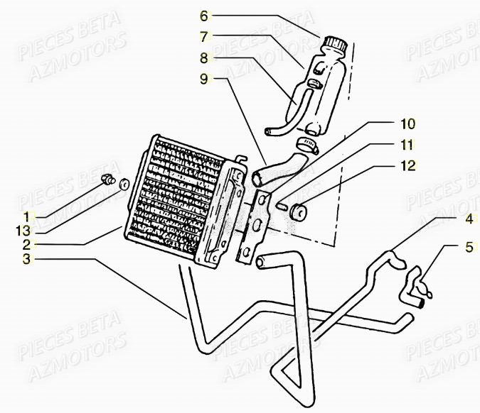Radiateur AZMOTORS PiÃ¨ces Scooter 50 ARK LC 2007-2011