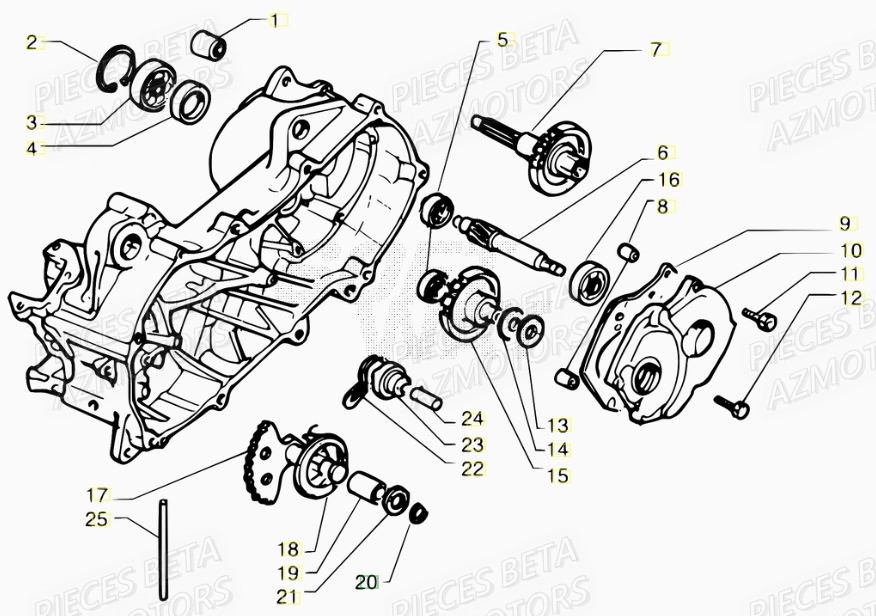 Transmission AZMOTORS PiÃ¨ces Scooter 50 ARK LC 2007-2011