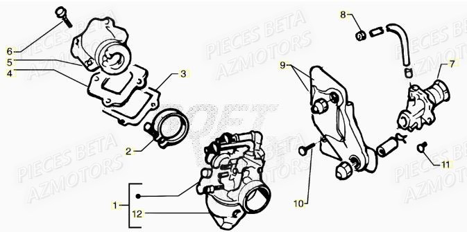 Carburateur AZMOTORS PiÃ¨ces Scooter 50 ARK LC 2013