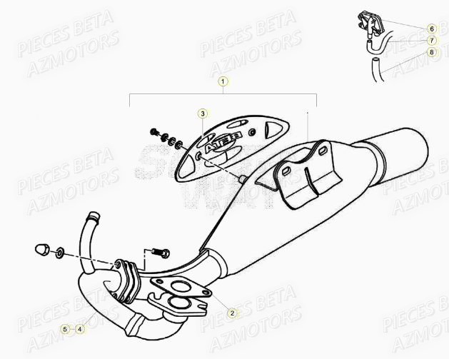 Echappement AZMOTORS PiÃ¨ces Scooter 50 ARK LC 2013