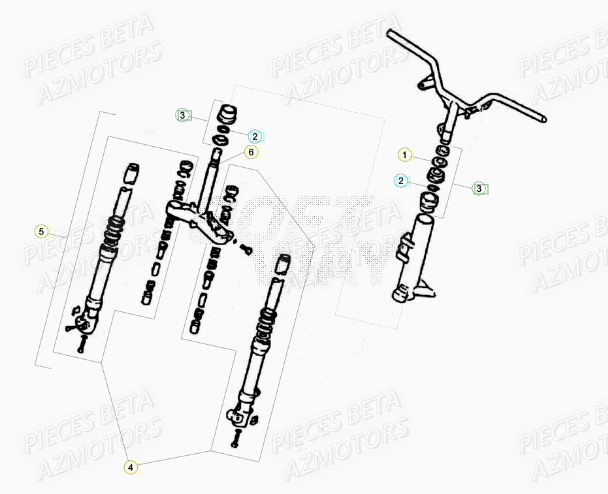 Fourche AZMOTORS PiÃ¨ces Scooter 50 ARK LC 2013