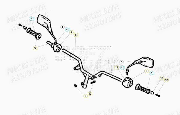 Guidon AZMOTORS PiÃ¨ces Scooter 50 ARK LC 2013