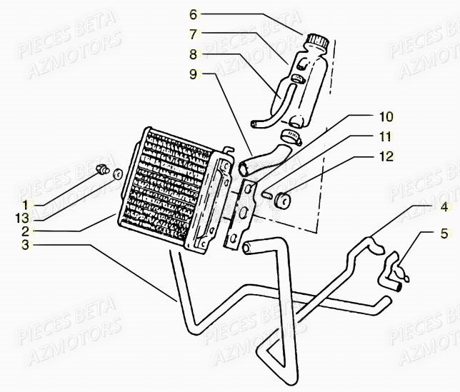 Radiateur AZMOTORS PiÃ¨ces Scooter 50 ARK LC 2013