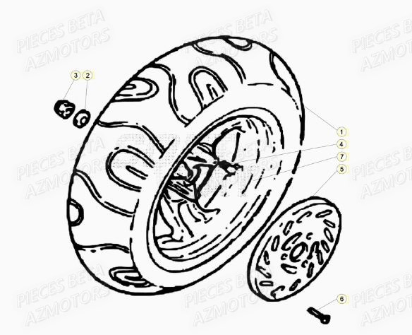 Roue Arriere AZMOTORS PiÃ¨ces Scooter 50 ARK LC 2013