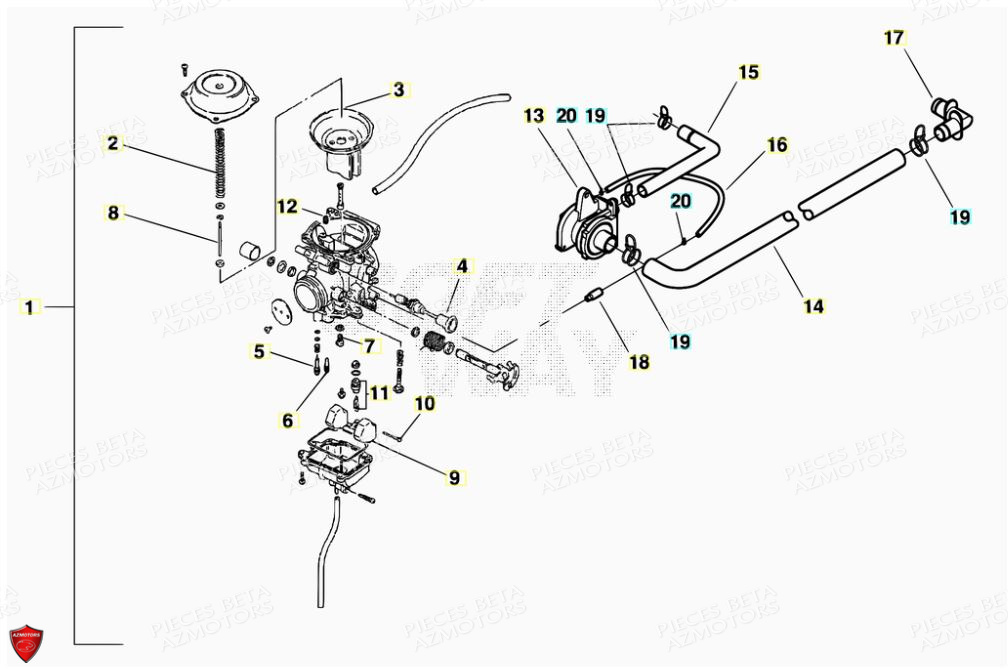 Carburateur AZMOTORS PiÃ¨ces Alp 200cc [2007]