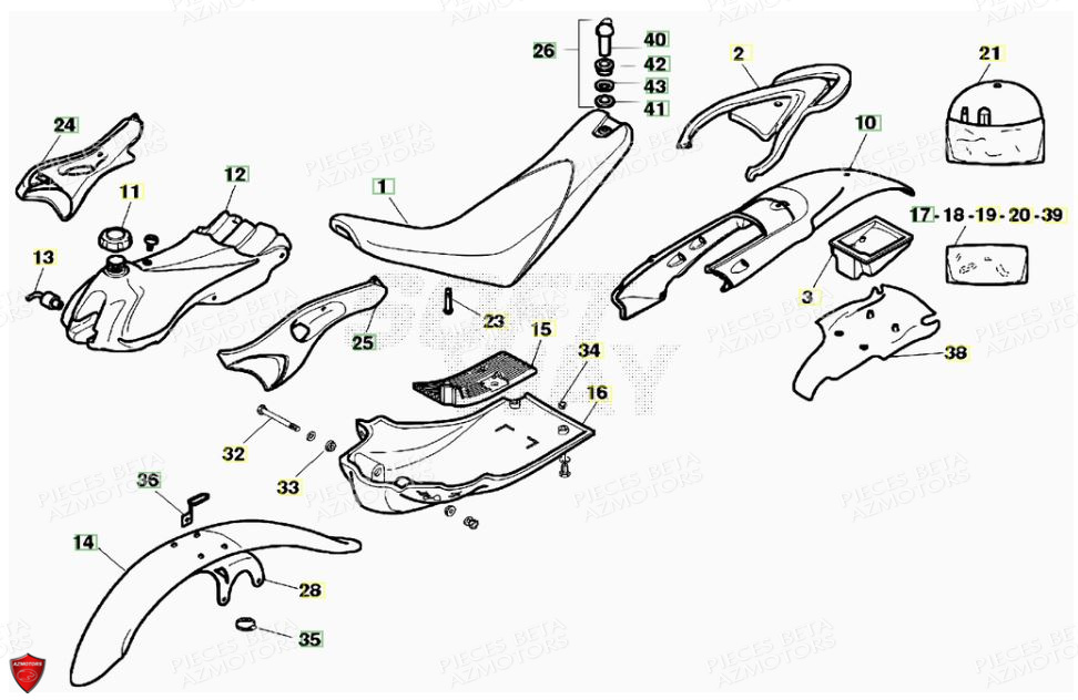 Carenage AZMOTORS PiÃ¨ces Alp 200cc [2007]
