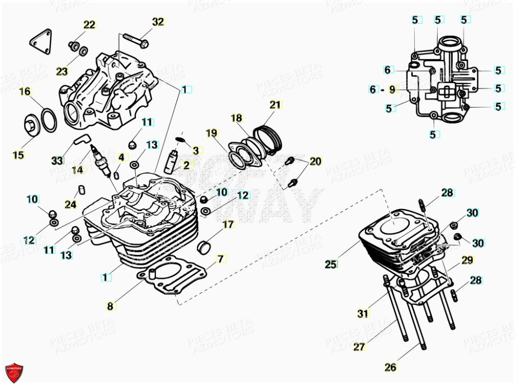 Cylindre AZMOTORS PiÃ¨ces Alp 200cc [2007]