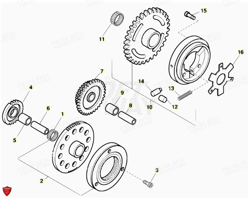 Roue Libre AZMOTORS PiÃ¨ces Alp 200cc [2007]