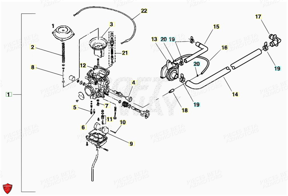 Carburateur AZMOTORS PiÃ¨ces Alp 200cc [2008-2011]