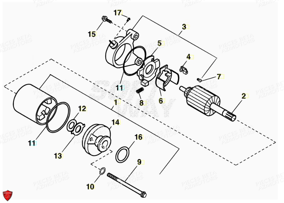 Demarreur AZMOTORS PiÃ¨ces Alp 200cc [2008-2011]